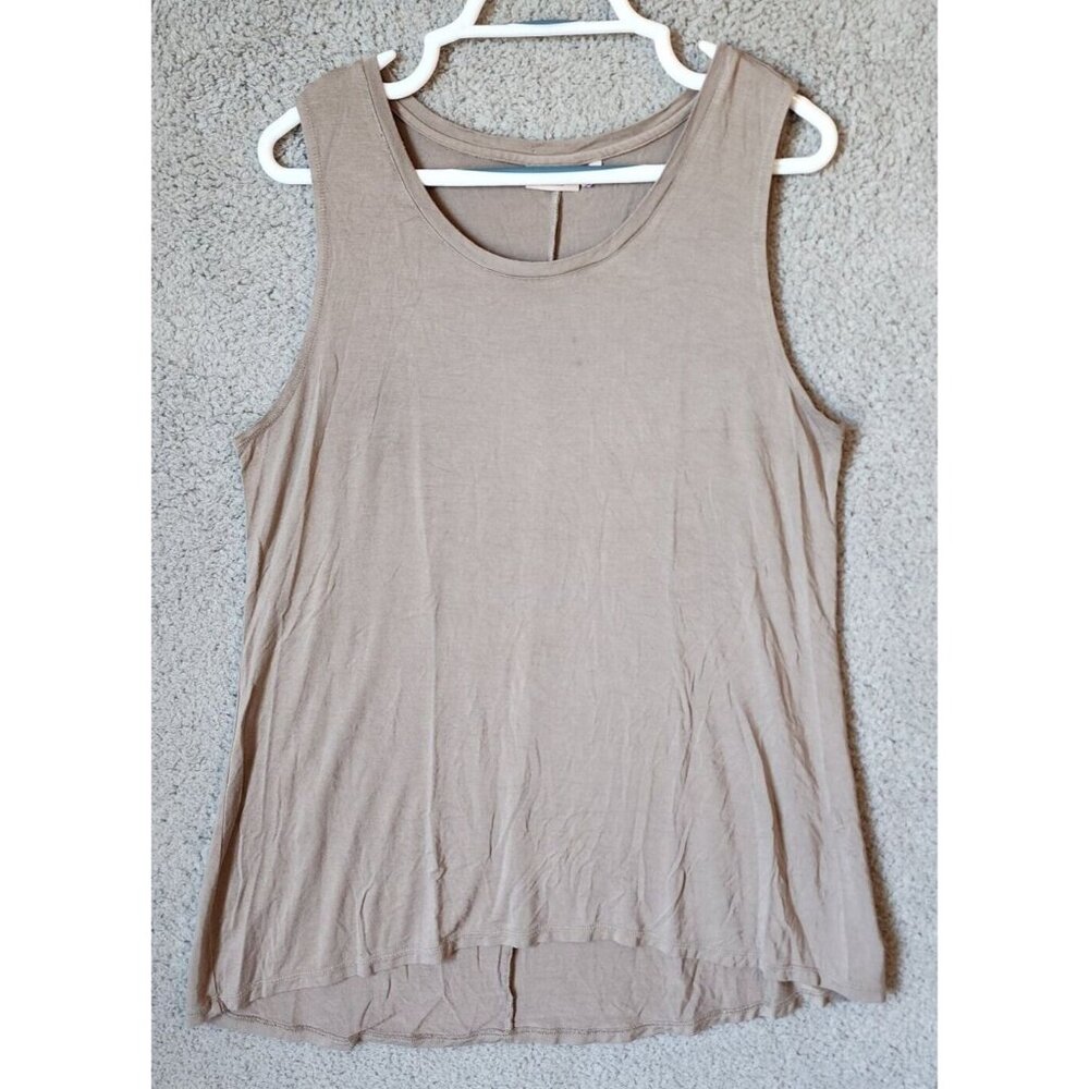 Logo Layers by Lori Goldstein Sleeveless Layering Tank Top Soft Knit‎ Beige Sz L